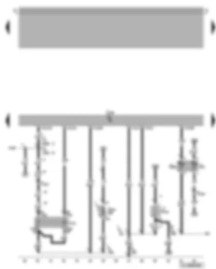 Электросхемa  VW NEW BEETLE 2008 - Датчик указателя температуры охлаждающей жидкости - датчик температуры охлаждающей жидкости - блок управления Motronic - реле электропитания Motronic - нагревательный резистор системы вентиляции картера двигателя